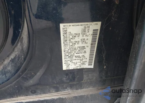 2009 Nissan Armada Se from USA, damaged, VIN 5N1AA08D39N606879